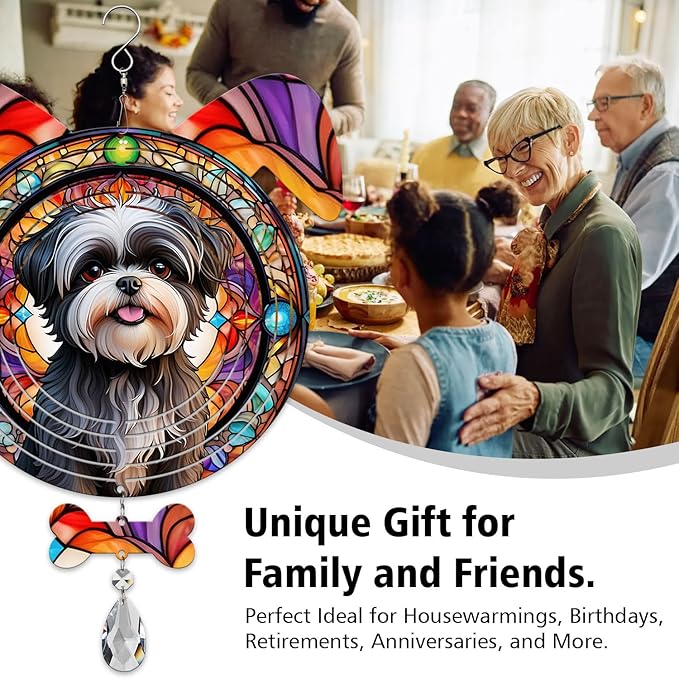 Affenpinscher Dog Ears Wind Spinner, Affenpinscher Wind Spinner Hanging for Yard and Garden