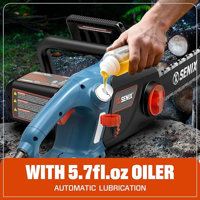 SENIX Electric Chainsaw, 18" Corded Chainsaw,15 Amp Chain Saw for Wood Cutting, Tree Trimming, Garden Tool for Pruning, Branch Cutting, Yard, Fathers Day Gift for Men,Gardener, CSE15-M