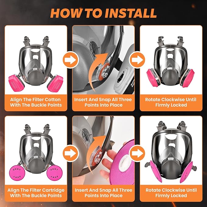 Gas Mask for Painting, Woodworking, Construction, Sanding, Spraying, Chemicals, DIY and More