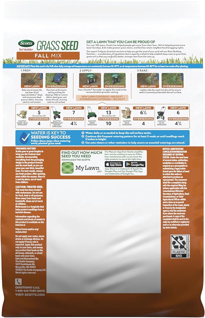 Scotts Turf Builder Grass Seed Fall Mix, 2.4 lbs.