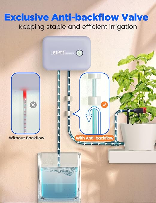 LetPot Automatic Watering System for Potted Plants, Drip Irrigation Kit System, Smart Plant Watering Devices for Indoor Outdoor, Water Shortage Remind, IPX66 ๏ผGrey
