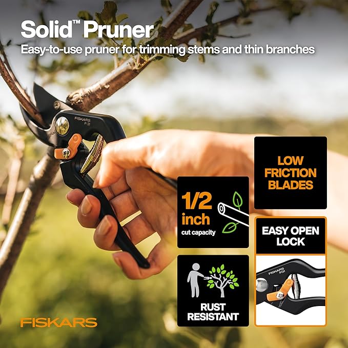 Fiskars Home Essentials Tool Kit with PowerGear Lopper, Shears, Bypass Pruner, Folding Saw with 2 Blades, IsoCore Hammer, and Utility Knife, for Indoor Use and Outdoor Gardening (6 Piece Kit)