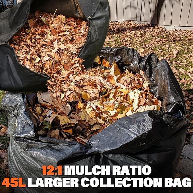 MAXLANDER Cordless Leaf Blower & Vacuum with Bag, 3-in-1 Brushless Battery Powered Leaf Vacuum Mulcher 40V 170MPH 360CFM 5 Speeds Leaf Blowers for Lawn Care 2x4.0Ah Battery & Charger Included