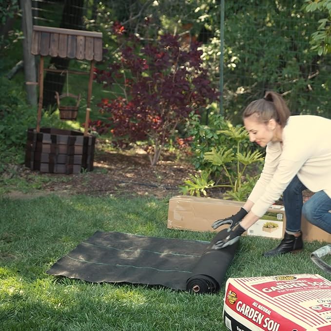 ECOgardener Premium 5oz Landscape Fabric, 3ft x 50ft Pro Garden Weed Barrier - Durable & Heavy Duty Weed Block Gardening Mat, Easy Setup & Superior Weed Control, Eco-Friendly & Convenient Design