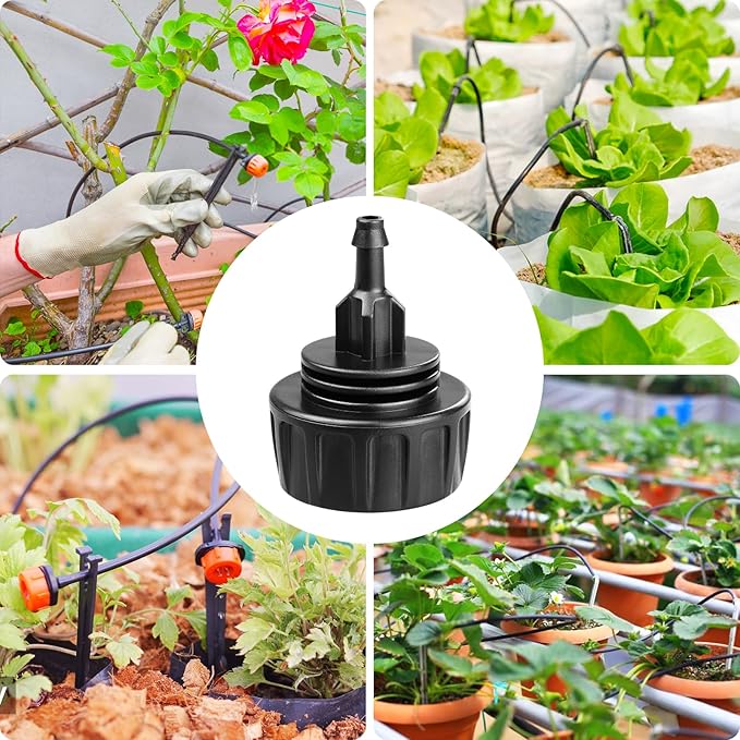 3/4 Inch Female Pipe Thread to 1/4 Inch Drip Irrigation Tubing Adapter: 6 Pieces 1/4 In. Barbed Drip Line x 3/4 In. Faucet PVC Adapter Connect 3/4" FHT Faucet