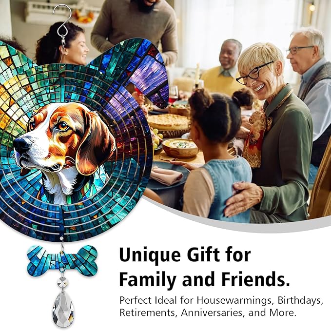 Beagle Dog Ears Wind Spinner, Beagle Wind Spinner Hanging for Yard and Garden