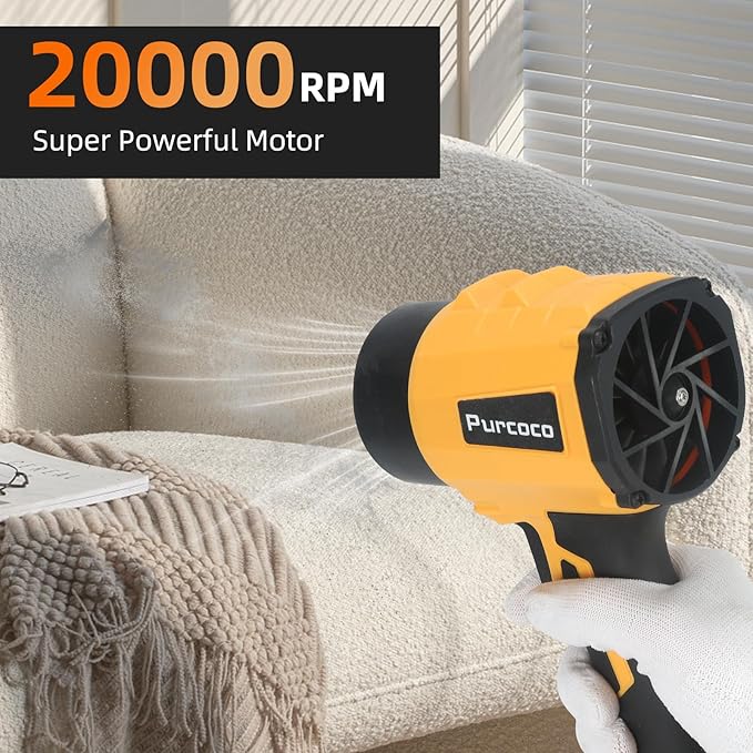 Cordless Leaf Blower Handheld, Jet Dry Mini Blower with 2X 20V Batteries, Lightweight for Car Patio Garden Lawn Leaves Debris