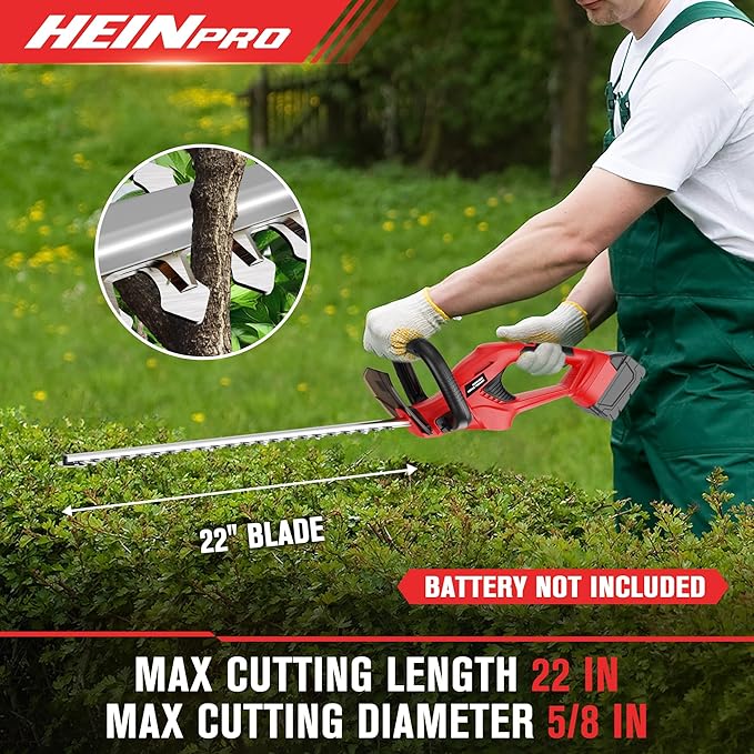 Cordless Hedge Trimmer 22-Inch Compatible with Milwaukee M18 18V Battery, Electric Hedge Trimmer Cordless, Bush Trimmers for Garden,Battery Powered Hedge Trimmers (Tool Body Only)