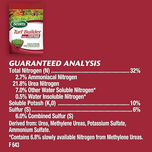 Scotts Turf Builder WinterGuard Fall Lawn Fertilizer for All Grass Types, 4,000 sq. ft., 10 lbs.