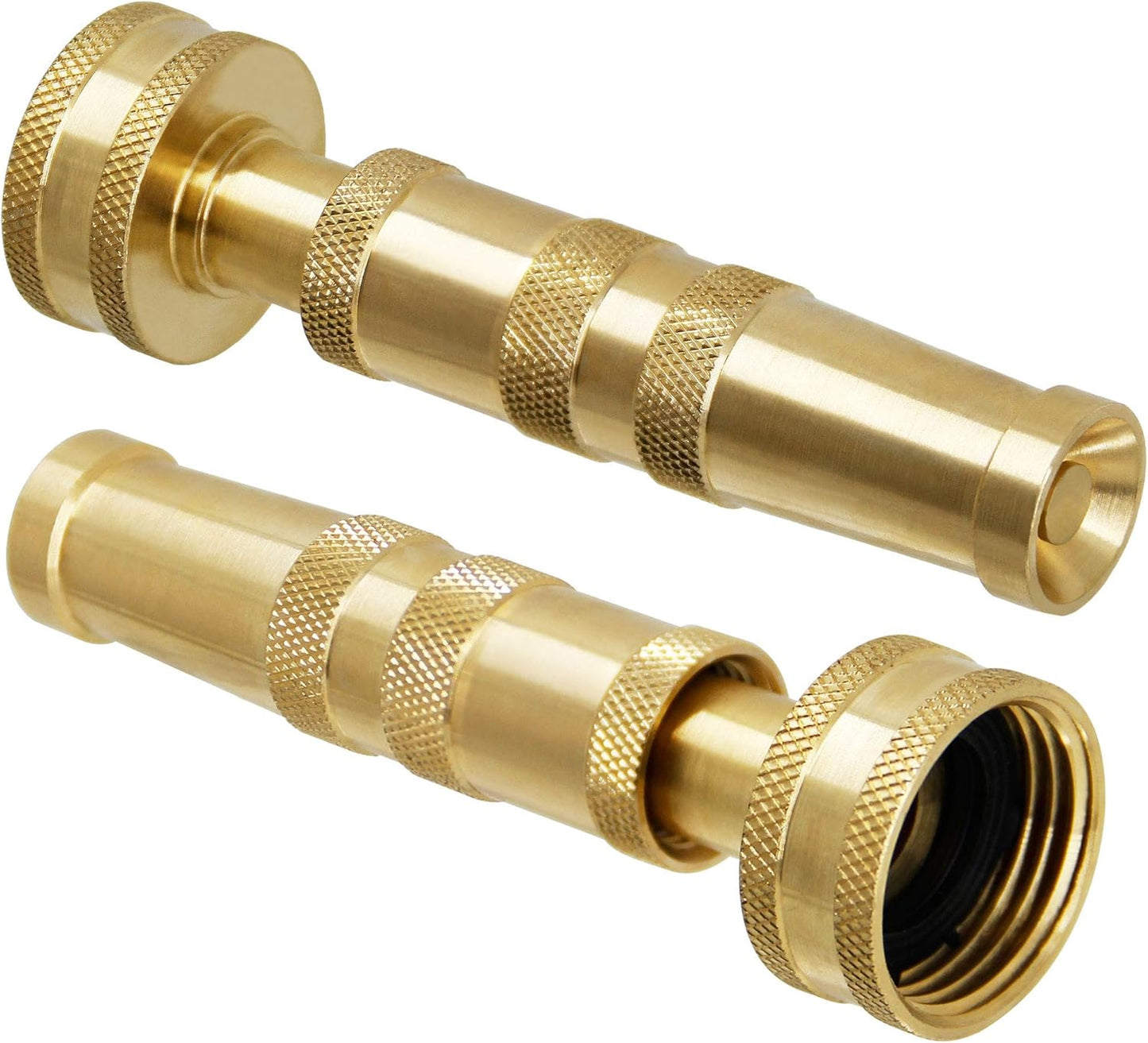 Triumpeek Solid Brass Hose Nozzle, 2 Pack 4" Heavy Duty Brass Garden Hose Nozzle with 10 Rubber Washers