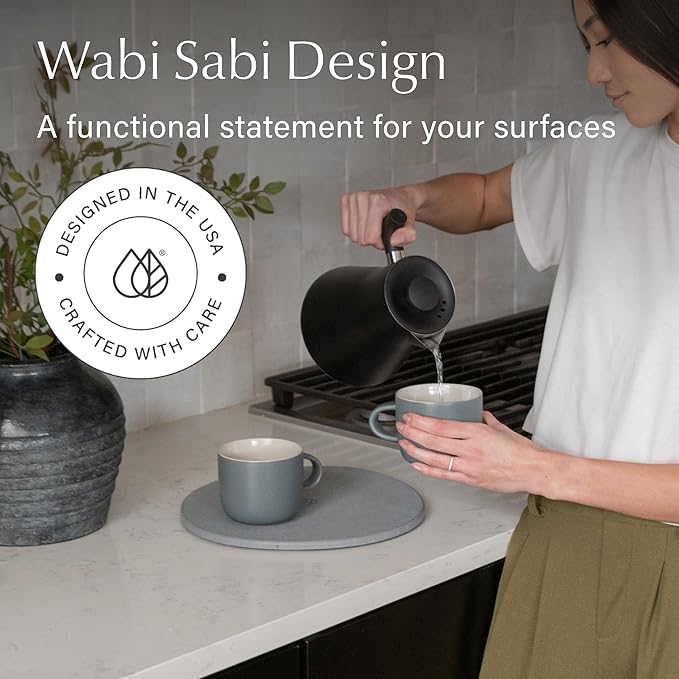 Dorai Stone Plant Pot Saucer – 2 Large Diatomite Water-Catching Trays for Indoor Plants