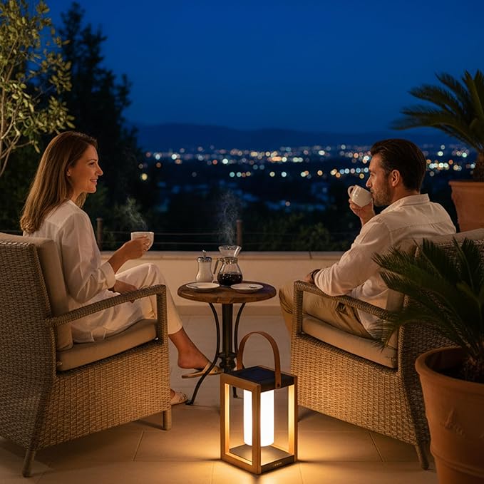 EcoGreen Solar Lantern with Handle – 7.87x12.2 in Waterproof Outdoor Solar Light, Warm White, 8H Auto-On, Portable for Patio, Yard, Pathway, Porch & Camping (Single Pack)