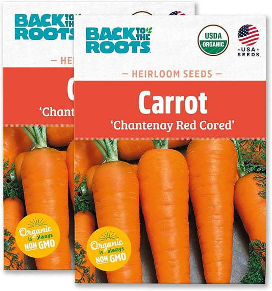 Back to The Roots 100% Organic Heirloom Seeds - Red Carrot Value Pack (840mg Total)