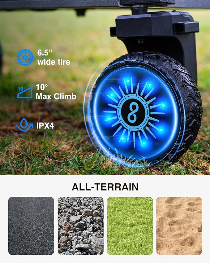 Electric Utility Wagon Cart–330 lb Load, 180 L Foldable Beach Wagon with Remote, 4-Speed, All-Terrain Wheels for Camping, Beach, Garden & Shopping, Black