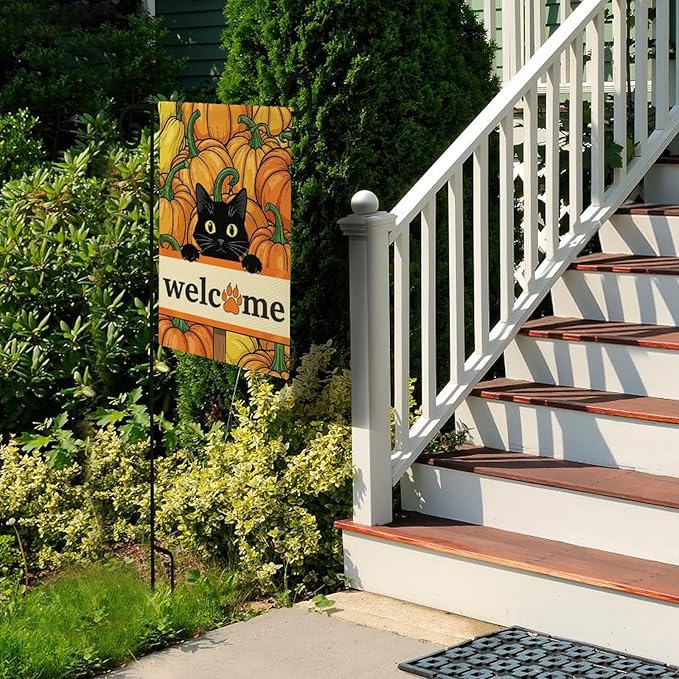 Custom Fall Pumpkin Garden Flag for Outdoor Personalized Thanksgiving Autumn Yard Flags Decor Customized Flag Add Your Own Picture/Text House Lawn Banner Double Sided Home Wall Decoration 12.5x18 28x40