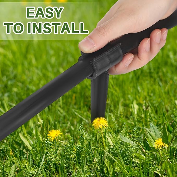 100 Pcs Irrigation Drip Support Stakes 1/2 Inch Tubing Hose Holder, Pipe Universal Drip Lines Tubing Hose for Gardening Patio Lawn Irrigation Growing