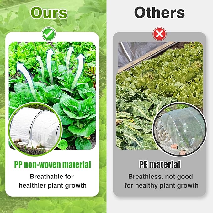 Alphatool Plant Covers Freeze Protection - 10 ft x 50 ft Frost Cloths Blankets for Outdoor Plants, Non-Woven Fabric Floating Row Cover, 1.0oz/yd² Thick Garden Covers for Raised Beds