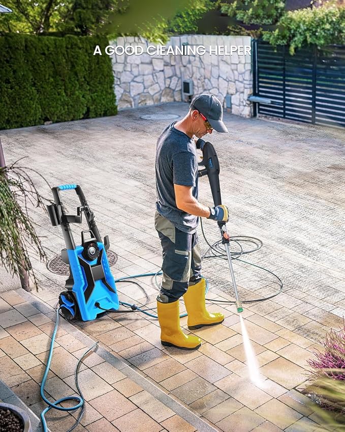 5000PSI Pressure Cleaner 4.0 GPM Adjustable Pressure,4.0 GPM Power Cleaner with Foam Cannon,4 Nozzles,33FT Hose and 500ml Soap Bottle for Home/Cars/Driveways/Patios/Fences