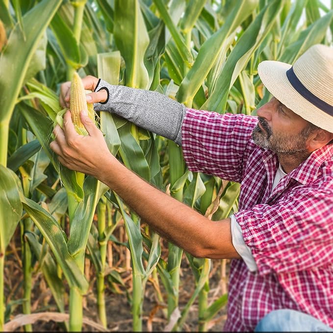 MIG4U 1 Pack Cut Resistant Sleeve Safety Protection Arm Guards No Thumb Shot, Adjustable fit for Men and Women Yard Work,Construction,Farm,Gardening 18 inches