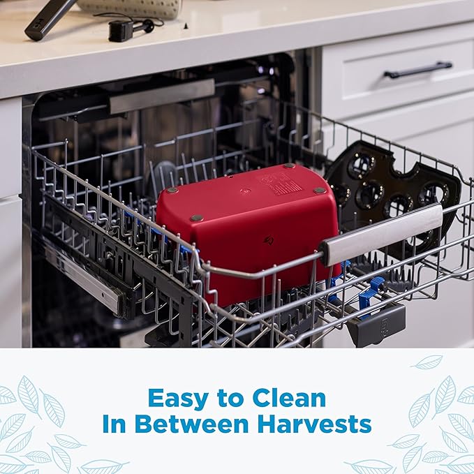 AeroGarden Harvest Lite, Indoor Garden Hydroponic System with LED Grow Light, Holds up to 6 AeroGarden Pods, Cherry Red