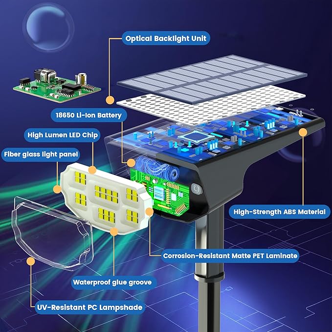 Solar Spot Lights Outdoor IP68 Waterproof, Ultra-Bright Performance,Simple Modes for Easier Operation, Auto On/Off,Solar Powered Landscape Lights for Garden, Yard, Pathway (Cool White, 6 Pack)
