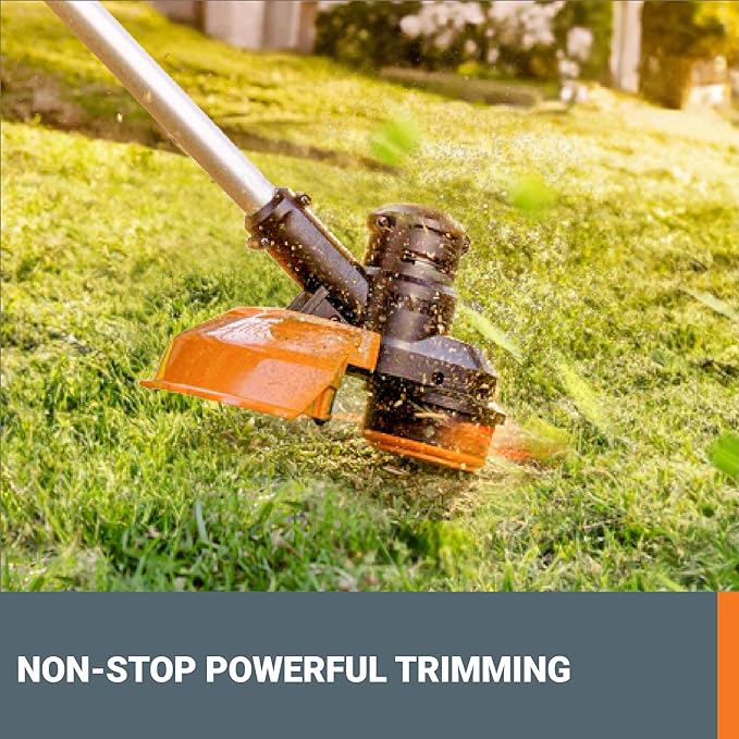 Worx WG183 40V 13" Cordless String Trimmer (Batteries & Charger Included), Black and Orange