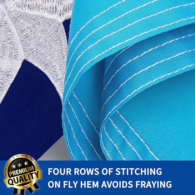 XIFAN Premium New Minnesota State Flag 3x5 ft Outdoor, Double Sided Embroidered Image, Heavy Duty 210D Nylon MN Flags, the Strongest Longest Lasting for Outside with Sewn Stripes/Brass Grommets