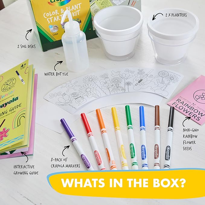 Garden Republic Jr Color and Plant Starter Grow Kit for Kids - Color & Plant Growing Kit for Kids