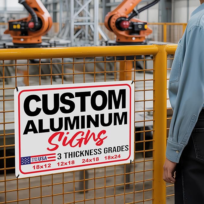 18x12" Custom Aluminum Sign with Text, Personalized Metal Sign for Outdoor, Customized Aluminum Signs for Business, Office or Home (Horizontal)