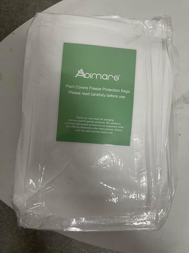 Abimars Thicker Plant Covers Freeze Protection Jacket 2.36 oz/yd², 2'x2' Reusable Winter Plant Covers with Drawstring & Zipper, 2 Pack Light, Porous Fabric for Plant Breathing