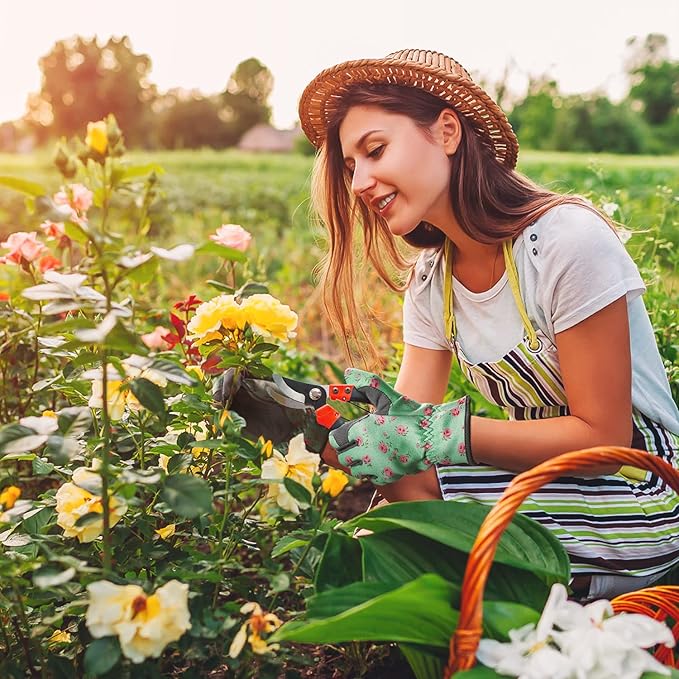 Baidast Gardening Gloves for Women Thorn Proof, Garden Gloves for Women Digging, Planting, Raking and Pruning