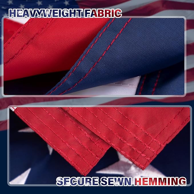 XIFAN Premium American Flag 2x3 Outdoor, Heavy Duty 210D Tough Polyester, Long Lasting US Flags for High Wind Outside with Embroidered Stars, Sewn Stripes, Brass Grommets