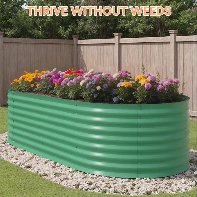 8x4x2 ft Galvanized Raised Garden Bed Outdoor, 24 in Tall Metal Planter Box for Flowers Herbs Vegetables, Rust-Resistant Raised Garden Beds for Gardening, Easy Assembly Outdoor Garden Box & Planters