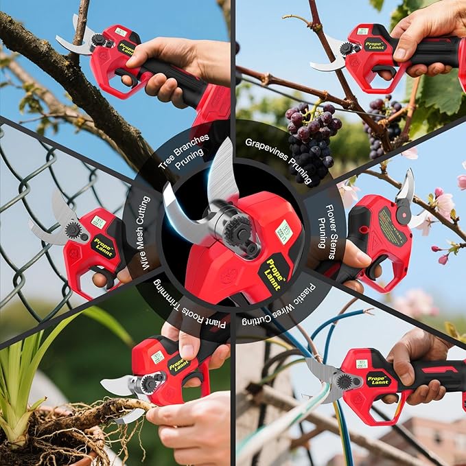 Pruning Shears for Milwaukee 18V Battery, Pruning Shears for Gardening, Cordless Motor with SK5 High-Carbon Steel Blade, 0.8-1.5" Cutting Capacity, LCD Display for Tree Pruning(No Battery)