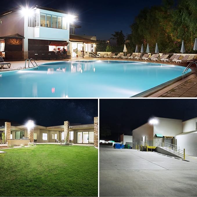 Onforu 130W LED Security Light, 13000LM Outdoor Indoor Flood Light Switch Controlled, IP65 Waterproof LED Exterior Floodlight, 6500K White Wall Mount Security Lighting for Entryway,Garage,Yard,Eave