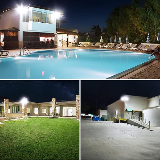 Onforu 130W LED Security Light, 13000LM Outdoor Indoor Flood Light Switch Controlled, IP65 Waterproof LED Exterior Floodlight, 6500K White Wall Mount Security Lighting for Entryway,Garage,Yard,Eave