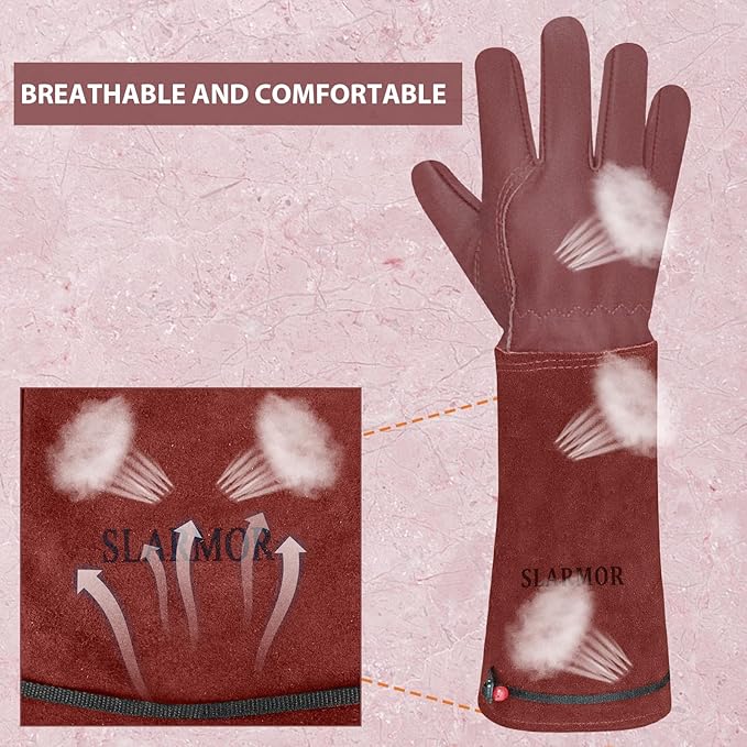 Long Gardening-Gloves Women/Men-Thorn proof Rose Pruning Heavy Duty Gauntlet-XL