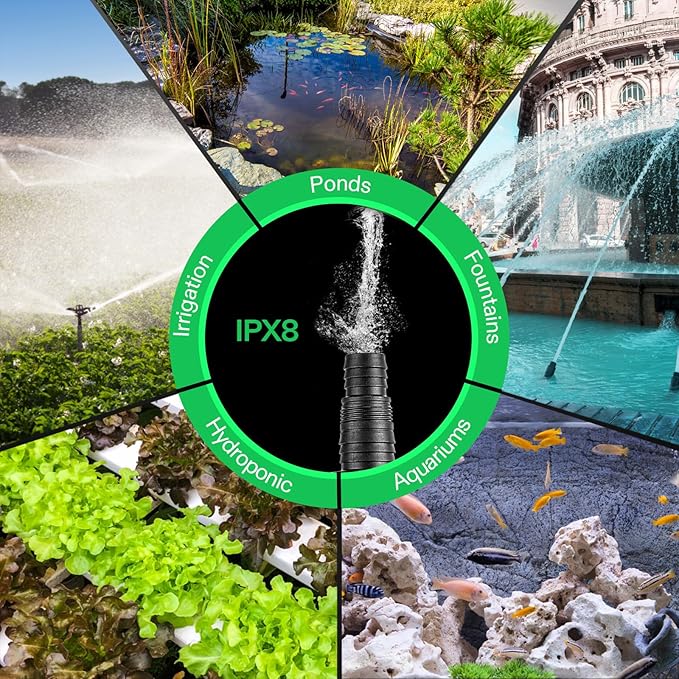 VIVOSUN 4500 GPH Submersible Water Pump, 220W Pond Pump, Ultra Quiet Aquarium Pump with 19FT. Lift Height for Pond Waterfall, Fish Tank, Statuary, or Hydroponics