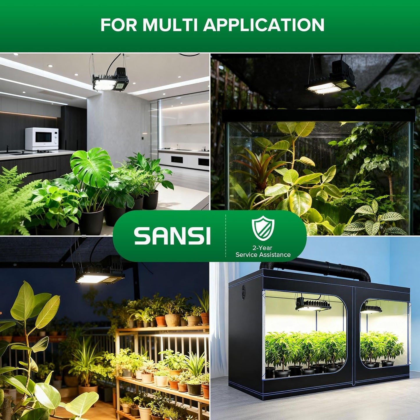 SANSI Grow Lights for Indoor Plants, 70W(500W Equiv) Full Spectrum Plant Light with Optical Lens for High PPFD, Dimmable Panel Plant Lamp with 4/8/12 Hrs Remote Control for Grow Tent Seeding Growing