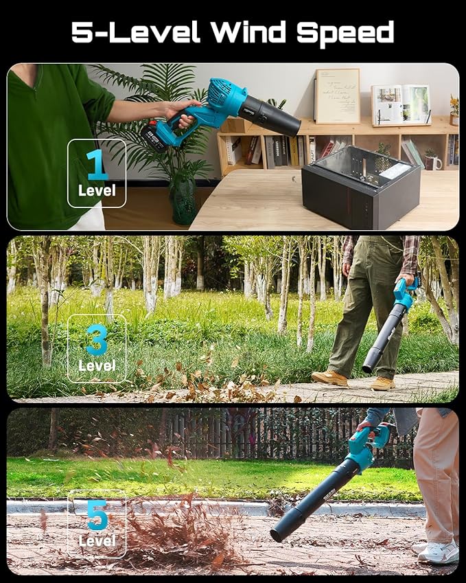 SEESII Electric String Trimmer and Leaf Blower Combo Kit, 3 in 1 Cordless Weed Wacker Grass Eater with 1.3"/2.1" Height, Battery 12" Lawn Mower & Rotary Handheld Blower with 5-Speed for Yard Lawn