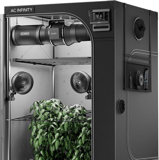 AC Infinity AI Grow System PRO 4x4, 4-Plant Kit w/WiFi App, Includes Dynamic Self Learning AI Controller, LM301H EVO LED Lighting, 2000D Mylar Tent w/Lab-Tested Reflectivity, Largest Zippered Window