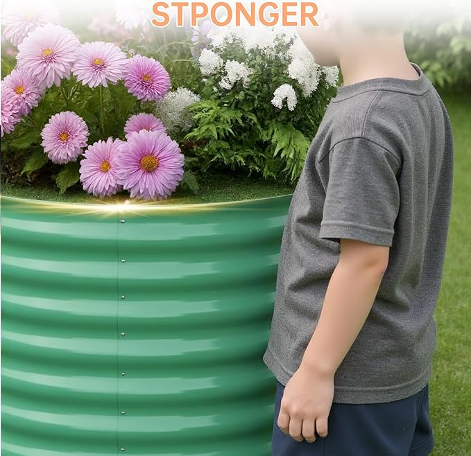 6x3x2 ft Galvanized Raised Garden Bed Outdoor, 24 in Tall Metal Planter Box for Flowers Herbs Vegetables, Rust-Resistant Raised Garden Beds for Gardening, Easy Assembly Outdoor Garden Box & Planters