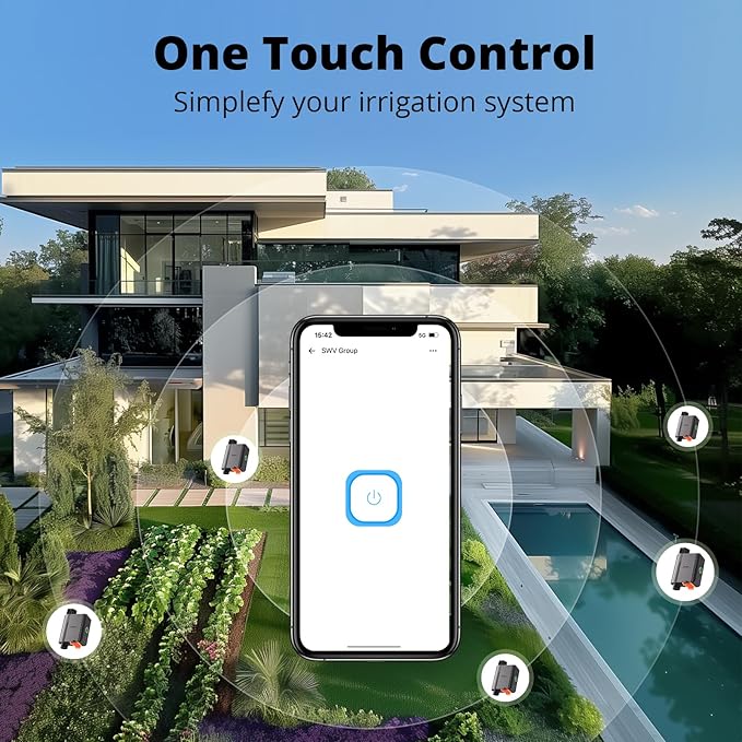 SONOFF Zigbee Sprinkler Timer, Gateway Required, Smart Controller Voice Control with Alexa and Google Home, Automate Irrigation for Garden, Lawn, Pool, Outdoor Watering, SWV-NH, Black