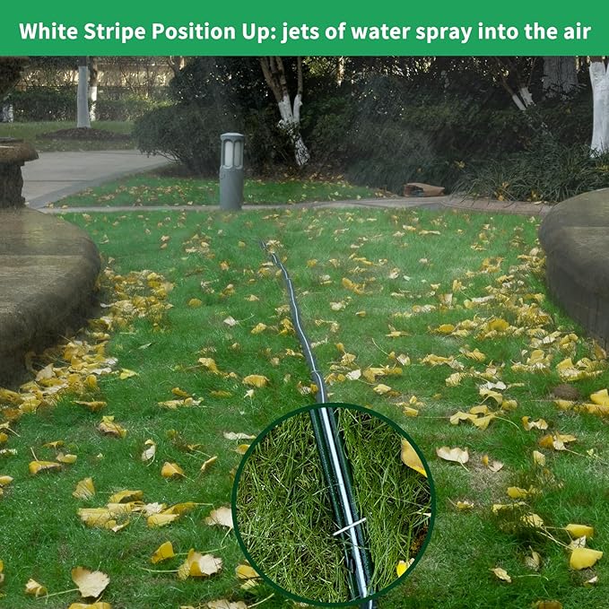 100 FT (50FT*2 Flat Sprinkler Hose for Lawn Watering Garden Soaker Hose with Holes, Heavy Duty Lightweight No-Kink Water Hose with Stakes, Irrigation Hose, Great Fun for Kids and Dog