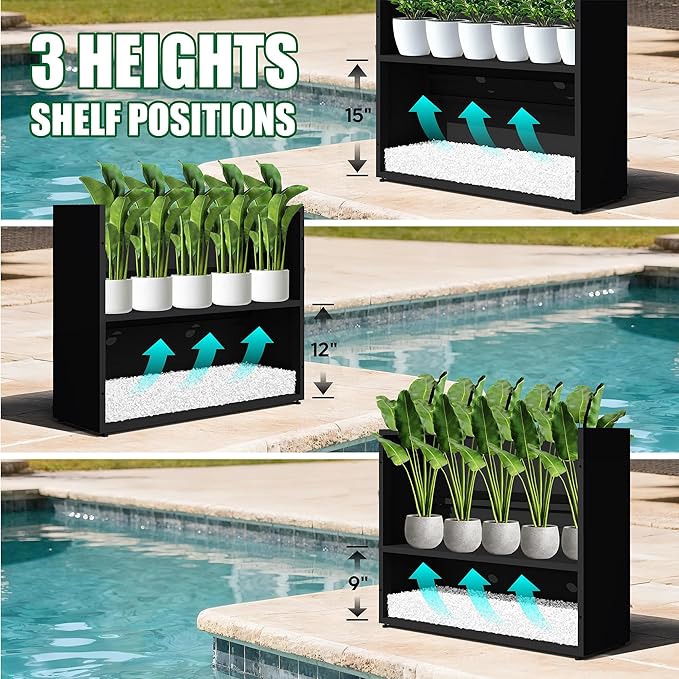 Large Metal Planter Box for Outdoor 30" Lx10“Wx24”H, Tall Rectangular Planters for Outdoor Patio/Porch/Cafe, All-Weather Durable Galvanized Steel, Modern Design for Plants, Flower,Garden, Black