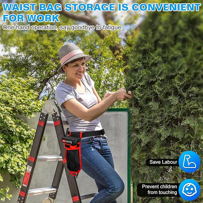 Electric Pruning Shears Cordless, Branch Cutter, Trimming Scissors Battery Power, 30mm (1.2 Inch) Cutting Diameter, SK5 Blade Tree Trimmer, 2 Rechargeable 2ah Lithium Batteries