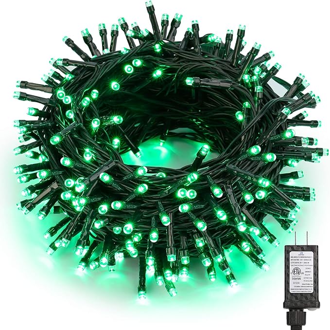 Brizled Green Christmas Lights, 78.74ft 240 LED Mini Light String, Connectable Outdoor Christmas Lights, Plug-in 8 Modes Indoor Fairy Light Waterproof for Xmas Tree St. Patrick's Day Party Decoration