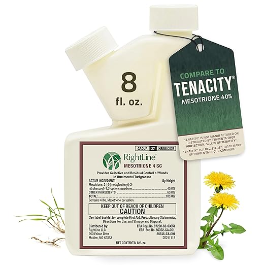 Mesotrione Weed Killer Concentrate for New & Existing Lawns 8 oz. (Compare to Tenacity) Post & Pre Emergent Weed Control Liquid Herbicide for Broadleaf Prevent & Crabgrass Killer for Lawns