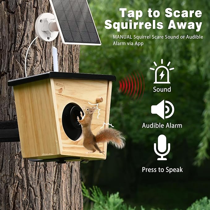 Smart Bird House with Camera, 2K HD Live View Birdhouse Camera with AI Recognition & Solar Powered, Perfect Viewing Bird Nesting and Hatching, Gift for Bird Lovers