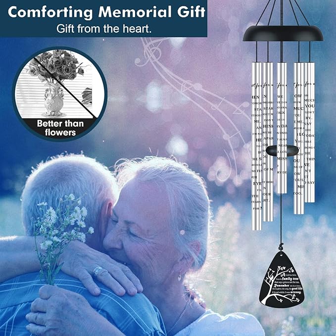 Cardinal Memorial Sympathy Wind Chimes for Loss of Loved One, Bereavement Sympathy Memorial Gifts for Loss of Mother Mom Father Dad Windchimes in Memory of A Loved One, A Limb Has Fallen Family Tree